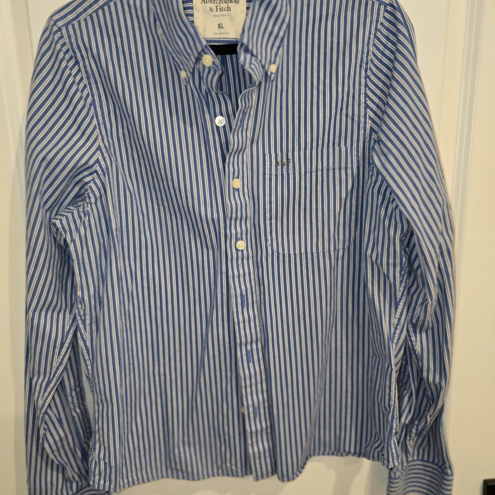 Abercrombie & Fitch Blue Striped‎ Men's Shirt